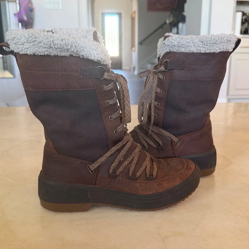 Merrell Haven Tall Lace Polar Waterproof Winter Boots Womens 7.5 Brown J001868